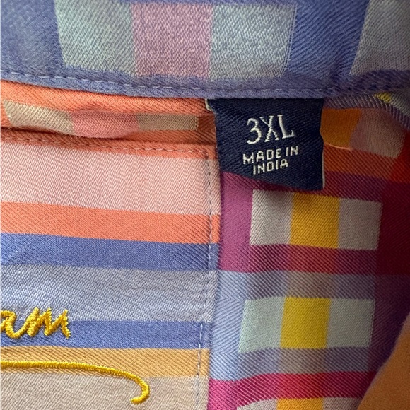 Robert Graham Vibrant Multi Color Stripes Button Up Shirt Cotton 3XL Career Work - Picture 8 of 9